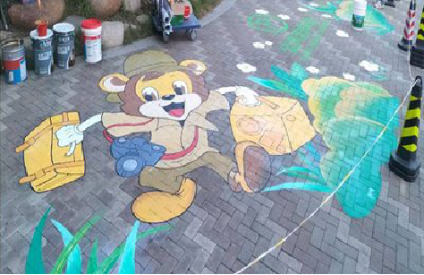 新干县夏季画地面彩绘会遇到的问题