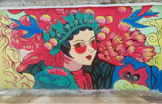 新干县墙体彩绘-网红墙