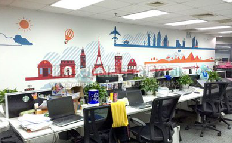 新干县教你设计办公室墙绘的方法。